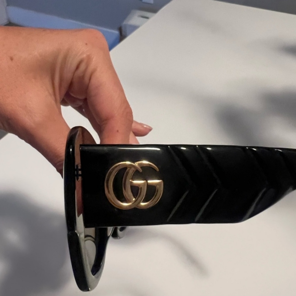 Gucci Black Sunglasses with Gold GG Logo